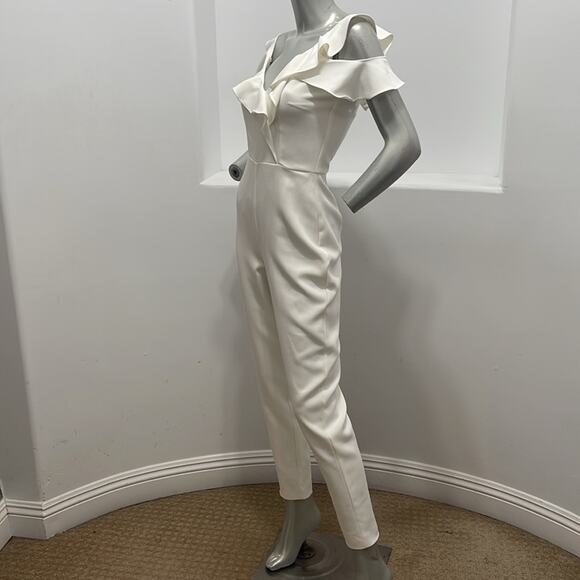 Lavish Alice White Frill Jumpsuit Size 4 - Picture 8 of 16